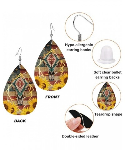 Faux Leather Teardrop Earrings For Teen Girls Women Drop Dangle Earrings Gift Brown 1 $6.18 Earrings