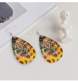 Faux Leather Teardrop Earrings For Teen Girls Women Drop Dangle Earrings Gift Brown 1 $6.18 Earrings