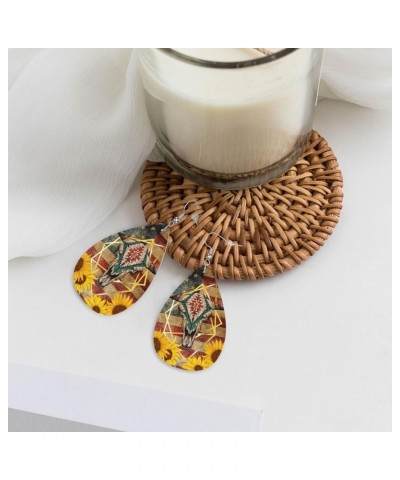 Faux Leather Teardrop Earrings For Teen Girls Women Drop Dangle Earrings Gift Brown 1 $6.18 Earrings