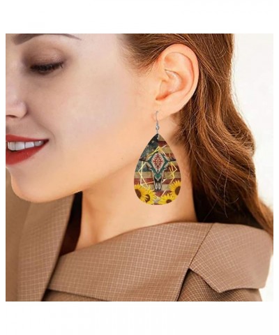 Faux Leather Teardrop Earrings For Teen Girls Women Drop Dangle Earrings Gift Brown 1 $6.18 Earrings