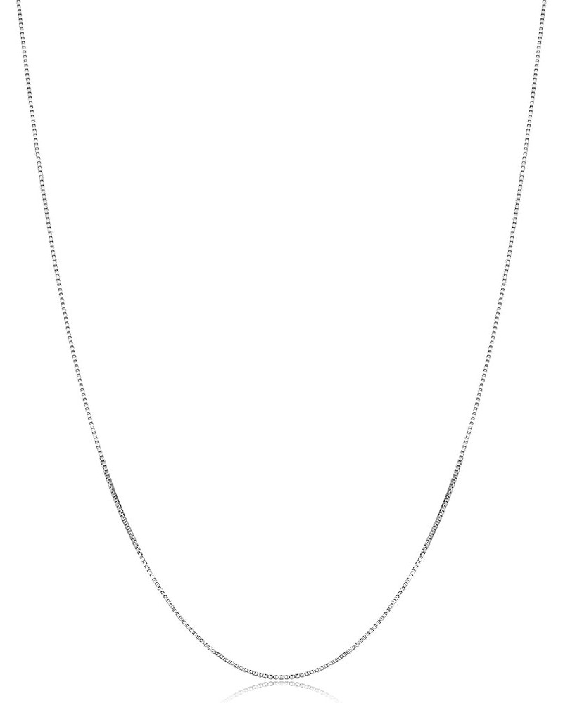 Pure 925 Sterling Silver Box Chain Necklace For Women 16-30 Inch (0.8 mm, 0.9 mm or 1 mm) 20 inch 0.8 mm wide $8.05 Necklaces