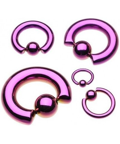 Basic Steel Captive Bead Ring 316L Surgical Steel (Sold Individually) 4g 16mm (10mm Ball) Purple $8.95 Body Jewelry