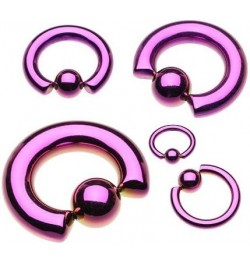 Basic Steel Captive Bead Ring 316L Surgical Steel (Sold Individually) 4g 16mm (10mm Ball) Purple $8.95 Body Jewelry