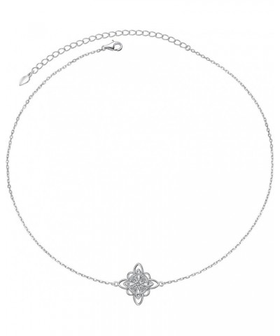 S925 Sterling Silver Dainty Celtic Necklace for Women Birthday Easter Gifts Withches Knot $15.40 Necklaces