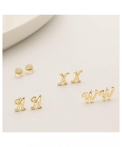 Initial Stud Earrings for Women S925 Sterling Silver Post 14K Gold Plated Tiny Letter Earrings Hypoallergenic Personalized Ea...