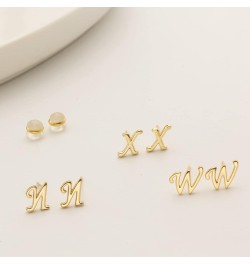 Initial Stud Earrings for Women S925 Sterling Silver Post 14K Gold Plated Tiny Letter Earrings Hypoallergenic Personalized Ea...