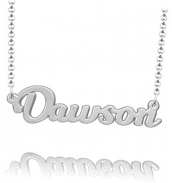 Personalized Dawson Name Necklace Stainless Steel Plated Custom Made of Last Name Gift for Family Font9-Silver $12.75 Necklaces