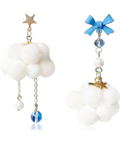 Cloud Raindrop Alloy Dangle Earrings Cute Water Drop Rhinestone Transparent Resin Earrings For Women And Girls style-2 $6.04 ...