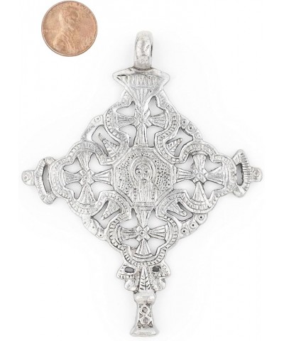 Silver Ethiopian Coptic Cross Pendant, African Abyssinian Design, Orthodox Christian Pendant for Jewelry Gondar $9.99 Pendants