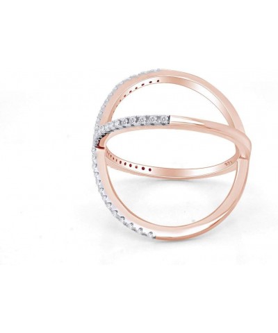 White Cubic Zirconia Criss Cross Single X Fashion Ring in 14k Gold Over Sterling Silver (0.64 cttw) rose-gold-plated-silver $...