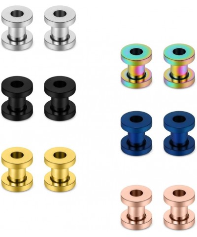 12PCS Mix Color Screw Ear Tunnels Stretching Kit Stainless Steel Gauge Plugs Set Expanders Same Sizes 16G-00G 4G-5mm $8.39 Bo...