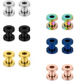 12PCS Mix Color Screw Ear Tunnels Stretching Kit Stainless Steel Gauge Plugs Set Expanders Same Sizes 16G-00G 4G-5mm $8.39 Bo...