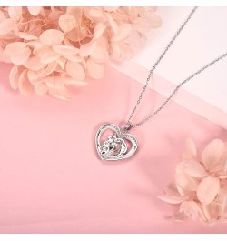 Unicorn Necklace 925 Sterling Silver I Love You Forever Necklaces Unicorn Gifts for Girls Women Her Wife Daughter Heart $11.7...