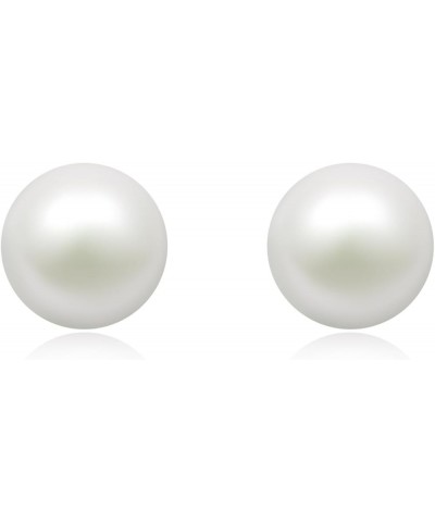 Pearl Stud Earrings, Selected Freshwater Cultured Pearls, 925 Sterling Silver Stud Earrings with Gold/Silver Plated Accents, ...