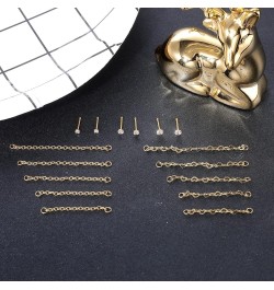 20G Nose Rings 2mm 2.5mm 3mm CZ Nose Studs with Chain Surgical Steel Nose Piercing Jewelry Nose Ring Studs Gold, Nose Studs, ...