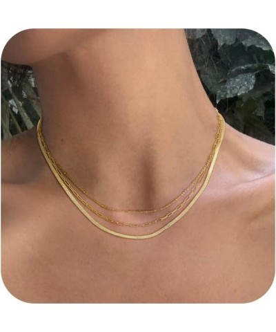 Choker Necklace for Women Dainty 14k Gold Plated Chunky Snake Chain Necklace Layered Gold Simple Trendy Gold Jewelry Gift for...