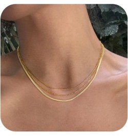 Choker Necklace for Women Dainty 14k Gold Plated Chunky Snake Chain Necklace Layered Gold Simple Trendy Gold Jewelry Gift for...