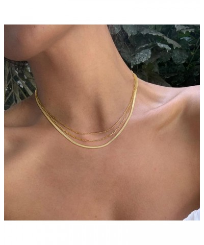 Choker Necklace for Women Dainty 14k Gold Plated Chunky Snake Chain Necklace Layered Gold Simple Trendy Gold Jewelry Gift for...