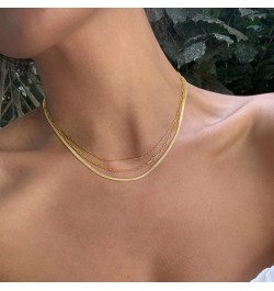 Choker Necklace for Women Dainty 14k Gold Plated Chunky Snake Chain Necklace Layered Gold Simple Trendy Gold Jewelry Gift for...