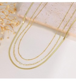 Choker Necklace for Women Dainty 14k Gold Plated Chunky Snake Chain Necklace Layered Gold Simple Trendy Gold Jewelry Gift for...