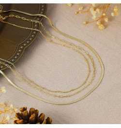 Choker Necklace for Women Dainty 14k Gold Plated Chunky Snake Chain Necklace Layered Gold Simple Trendy Gold Jewelry Gift for...