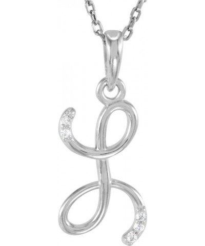 14K White Gold .03 CTW Diamond Letter Script Initial 18" Necklace Initial L $154.02 Necklaces