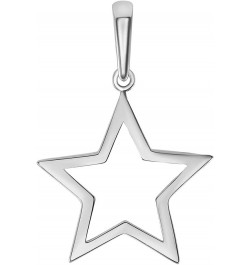 14k White Gold Open Star Charm Pendant Necklace 16.0 Inches $72.50 Necklaces