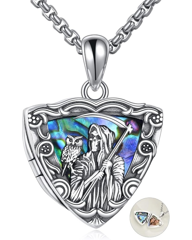 Santa Muerte/Saint Michael Necklace for Men Women 925 Sterling Silver Santa Muerte Pendant Necklace Warrior Protect Us Amulet...