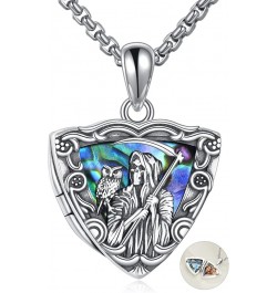 Santa Muerte/Saint Michael Necklace for Men Women 925 Sterling Silver Santa Muerte Pendant Necklace Warrior Protect Us Amulet...