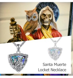 Santa Muerte/Saint Michael Necklace for Men Women 925 Sterling Silver Santa Muerte Pendant Necklace Warrior Protect Us Amulet...