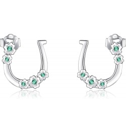 Horseshoe Earrings 925 Sterling Silver Sunflower Horseshoe Studs Jewelry for Women Girls Horseshoe Stud $10.66 Earrings