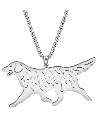 Stainless Steel Cute Dog Breeds Necklace Puppy Pendant Novelty Pets Jewelry Charms Gifts for Women Girls Silver Plated Golden...