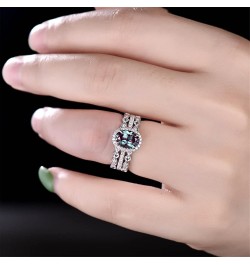 Valentine's Day Rings Gift, 2-in-1 Womens Vintage Silver Engagement Wedding Band Ring Set(5 -Gold,5) 4-a 7 $5.75 Others