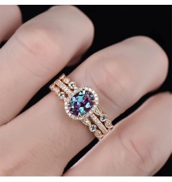 Valentine's Day Rings Gift, 2-in-1 Womens Vintage Silver Engagement Wedding Band Ring Set(5 -Gold,5) 4-a 7 $5.75 Others