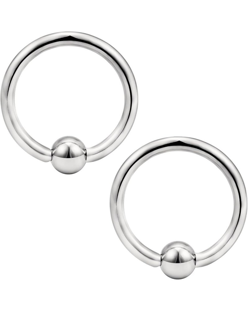 G23 Titanium PA Ring Captive Bead Rings Spring Action BCR Ball Rings 00G 0G 2G 4G 6G 8G 12G Pierced Body Jewelry for Women 2P...