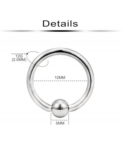 G23 Titanium PA Ring Captive Bead Rings Spring Action BCR Ball Rings 00G 0G 2G 4G 6G 8G 12G Pierced Body Jewelry for Women 2P...