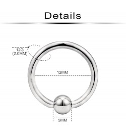 G23 Titanium PA Ring Captive Bead Rings Spring Action BCR Ball Rings 00G 0G 2G 4G 6G 8G 12G Pierced Body Jewelry for Women 2P...