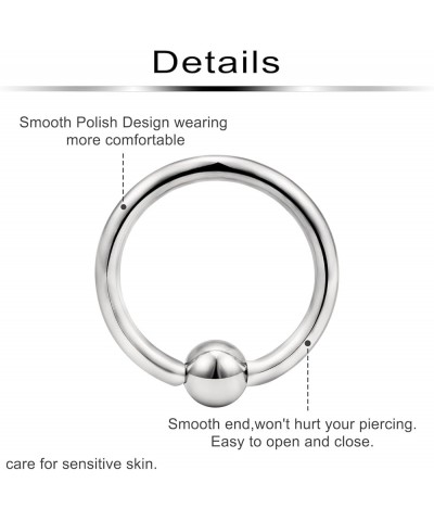 G23 Titanium PA Ring Captive Bead Rings Spring Action BCR Ball Rings 00G 0G 2G 4G 6G 8G 12G Pierced Body Jewelry for Women 2P...