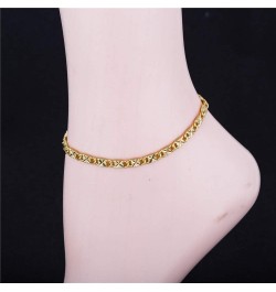 Gold Anklet Bracelets for Women Men 14K White Gold Plated Cuban Link Herringbone Paperclip Figaro Chain Ankle Bracelets for W...