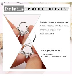 12Pcs 16G Stainless Steel Septum Rings for Women Hoop Nose Rings Septum Piercings CZ Cartilage Helix Tragus Hoop Daith Earrin...