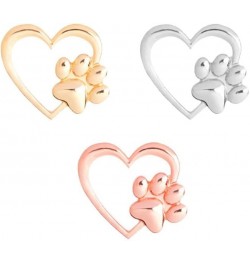 Love Heart with Dog Paw Print Sweater Coat Pin Badge Brooch gold+rose gold+silver $7.79 Brooches & Pins