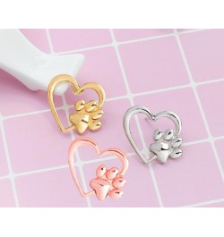 Love Heart with Dog Paw Print Sweater Coat Pin Badge Brooch gold+rose gold+silver $7.79 Brooches & Pins