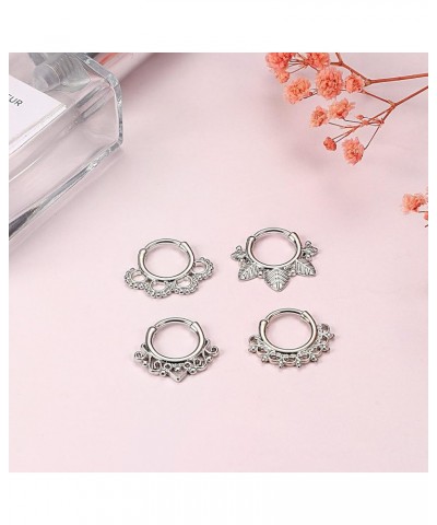 12Pcs 16G Stainless Steel Septum Rings for Women Hoop Nose Rings Septum Piercings CZ Cartilage Helix Tragus Hoop Daith Earrin...