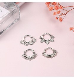 12Pcs 16G Stainless Steel Septum Rings for Women Hoop Nose Rings Septum Piercings CZ Cartilage Helix Tragus Hoop Daith Earrin...