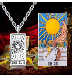 TANGPOET Tarot Cards Necklace Sterling Silver Vintage Tarot Jewelry Good Luck Amulet Pendants Birthday Gifts for Women Teens ...