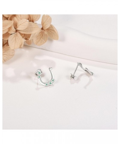 Horseshoe Earrings 925 Sterling Silver Sunflower Horseshoe Studs Jewelry for Women Girls Horseshoe Stud $10.66 Earrings