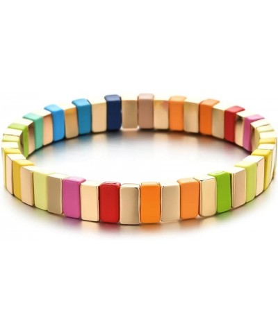 Color Women Bracelet Fashion Jewelry Femme Enamel Tile Beads Bracelets Stretch Pulseras Jewellery Handmade A1 $12.50 Bracelets