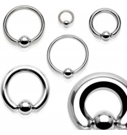 Basic Captive Bead Rings from 20g to 00g 316L Surgical Steel T: 0G, L: 5/8", B: 10mm $9.34 Body Jewelry