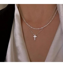 Dainty Cross Necklace for Women 14k Gold/Silver Plated Tiny Layered Cross Faith Pendant Necklace Layering Gold Choker Necklac...