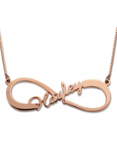 Personalized Infinity Family Name Pendant with Any Names Eternal Infinity Name Necklace Brass 1 Name Rose Gold Plated $14.69 ...